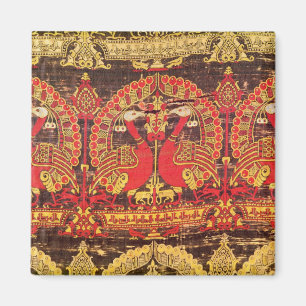 Werden Sie mit Pfaumotiv und kufic Aufschrift Magnet