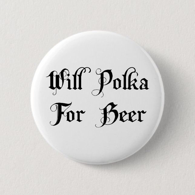 Werden Sie Polka für Bier Button (Vorderseite)