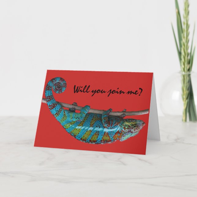 "Werden Sie sich mir anschließen?" Blue-lizard-Gru Karte (Vorderseite)