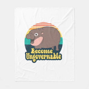 Werden Sie unregierbar Funny Baby Hippo Moo Deng F Fleecedecke