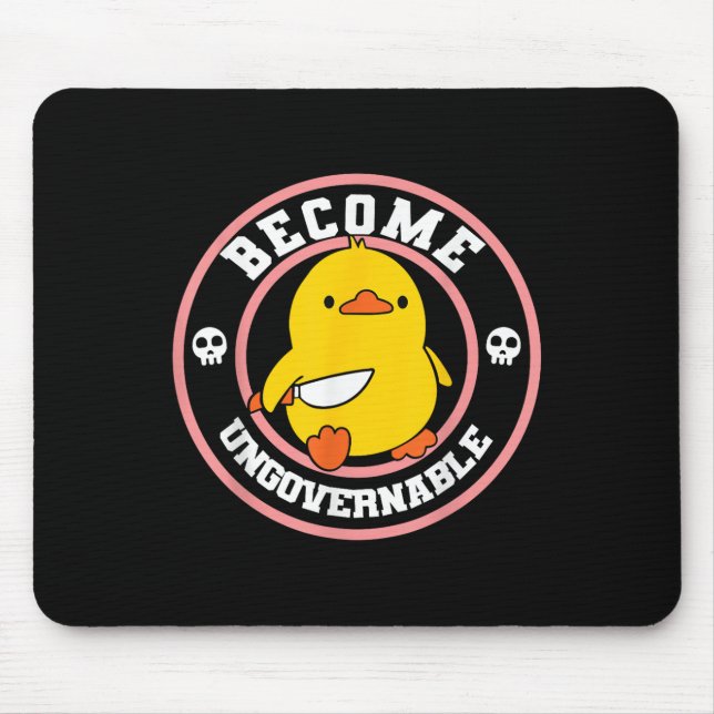 Werden Sie unregierbar Funny Duck Knife Funny Duck Mousepad (Vorne)
