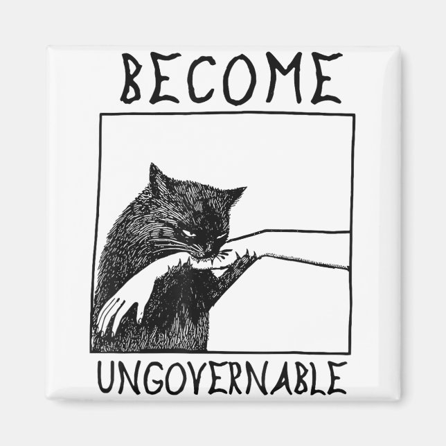 Werden Sie unregierbar - Schwarze Katzen, die Hand Magnet (Vorne)