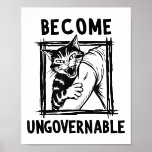 Werden Sie unregierbar - Schwarze Katzen, die Hand Poster