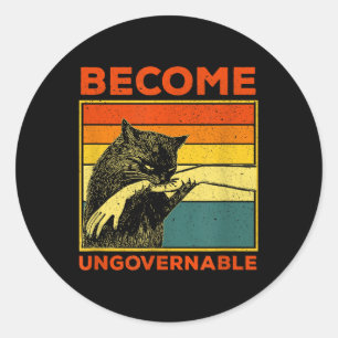 Werden Sie unregierbar - Schwarze Katzen, die Hand Runder Aufkleber