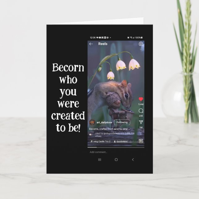 "Werden Sie, zu wem Sie erschaffen wurden, um zu s Dankeskarte (Vorderseite)