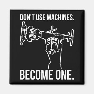 Werden Sie zur Maschine - Funny Cartoon Strongman Magnet