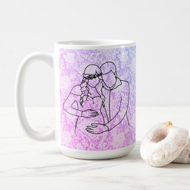 Werdende Eltern Faux-Spitze Kaffeetasse (Mit Donut)