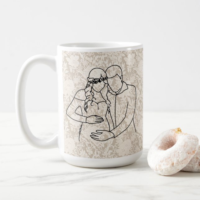 Werdende Eltern Faux-Spitze Kaffeetasse (Mit Donut)