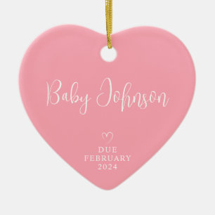 Werdende Eltern Foto Baby Mädchen voraussichtlich Keramik Ornament