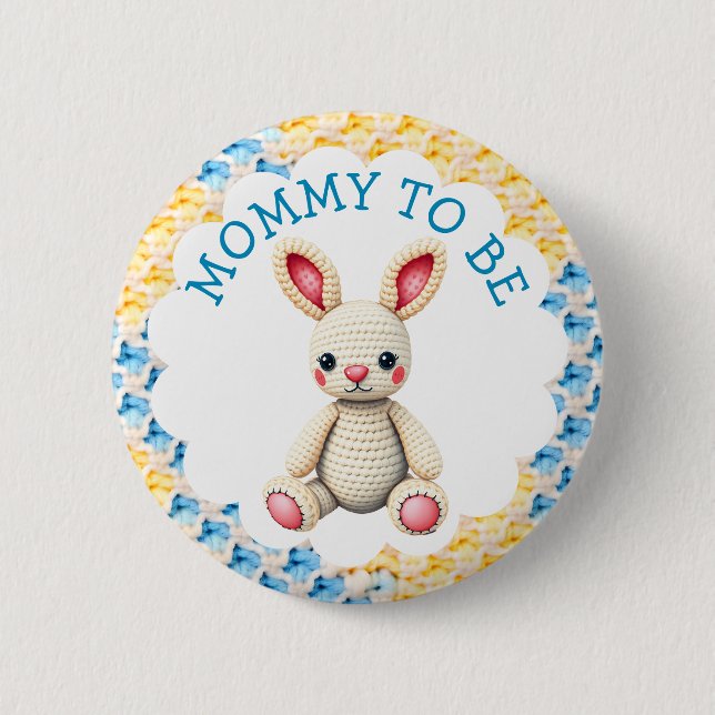 Werdende Mutter | Baby-Party für einen Jungen Button (Vorderseite)