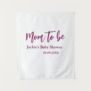 werdende Mutter Baby-Party Name Datum rosa einfach Wandteppich