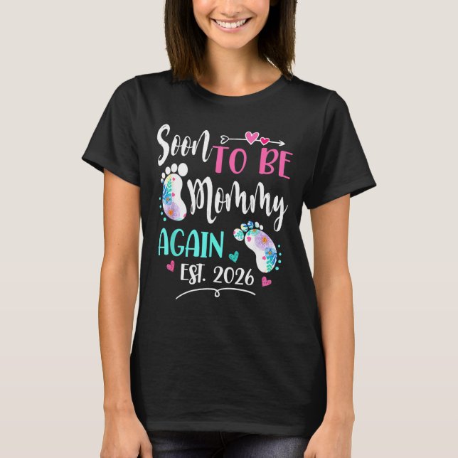 Werdende Mutter Damen nochmal 2026 Muttertag  T-Shirt (Vorderseite)