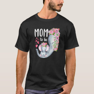 Werdende Mutter Elefant Baby Shower Floral T-Shirt