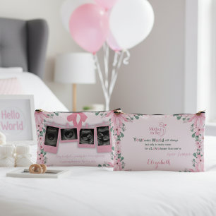 Werdende Mutter Florale Boho Moderne Typografie Zubehörtasche