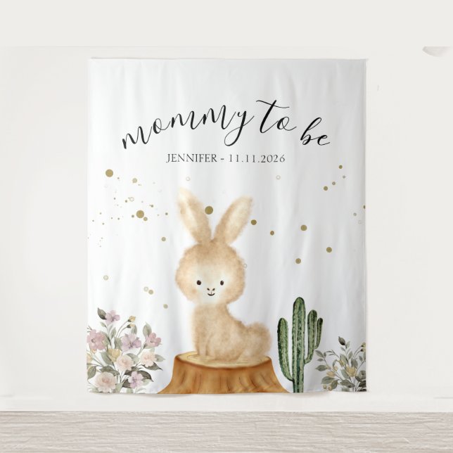 Werdende Mutter Kaninchen Hase Hintergrund Wandteppich (Vorderseite)