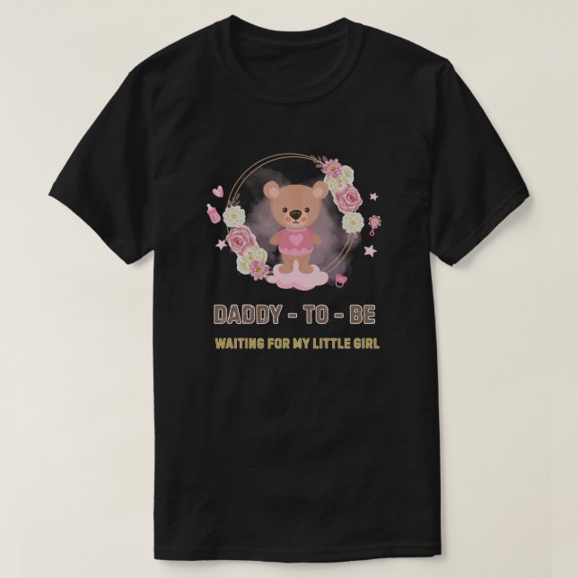 Werdender-Vater-Rosa-Teddybär  T-Shirt (Design vorne)