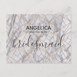 Werdet ihr mein Muster aus weißem Marmor sein? Einladungspostkarte