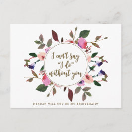 Werdet ihr meine Bridesmädchenkarte sein, rosa lil Postkarte