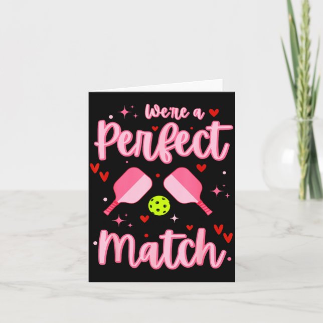 We're A Perfect Match Funny Ckleball Valentines Da Karte (Vorderseite)