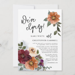 We're Eloping Lush Colorful Fall Floral Reception Einladung