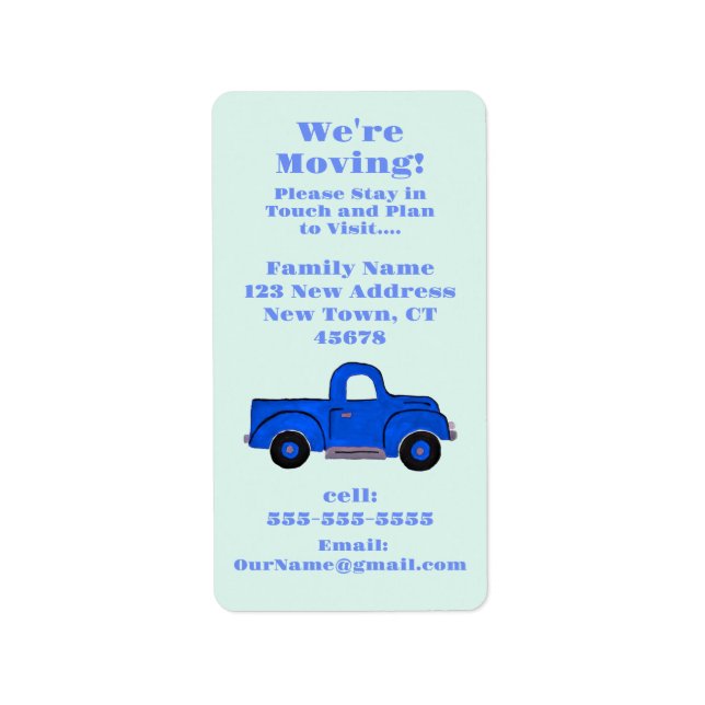 We're Moving Announcement Sticker Label Adressaufkleber (Vorne)