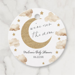 We're Over The Moon Boho Celestial Baby Shower Geschenkanhänger