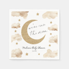 We're Over The Moon Boho Celestial Baby Shower Serviette