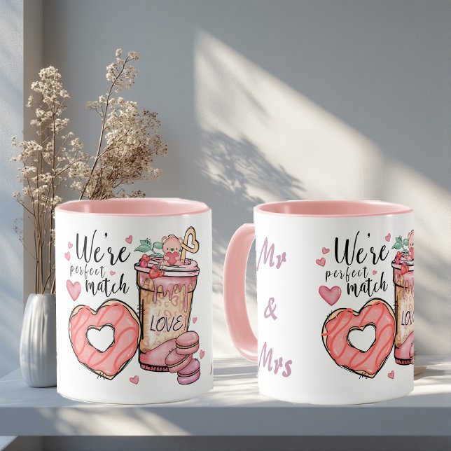 We're Perfect Match Mr & Mrs Couple Romantic Funky Tasse (We're Perfect Match Mr & Mrs Couple Romantic Funky Mug)