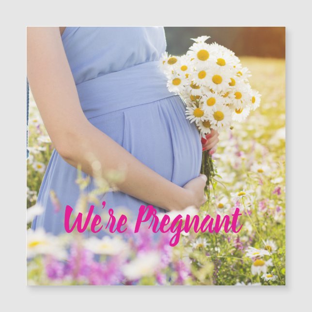We're Pregnant Invitation Magnet Card (Vorderseite)