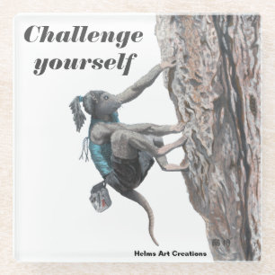 Wererat Girl Rock Klettersteig Challenge Glass Unt Glasuntersetzer