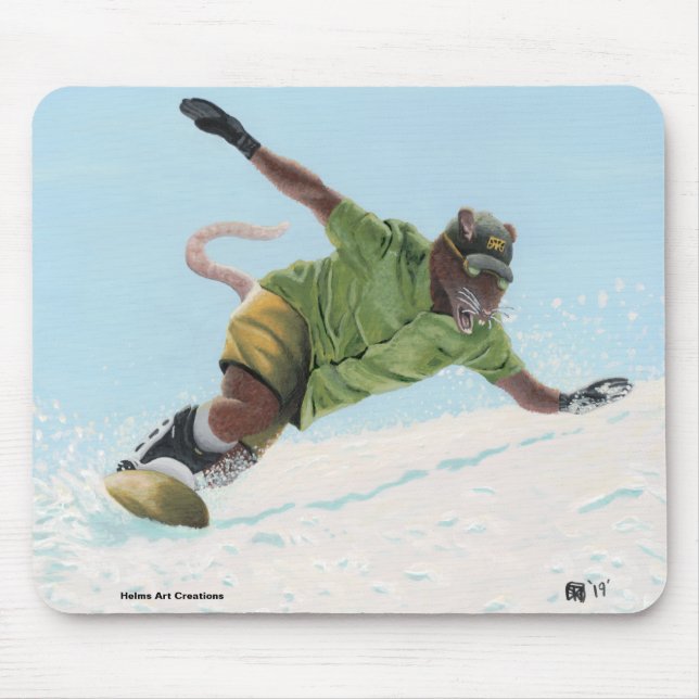 Wererat Snowboard Fantasy Art Mousepad (Vorne)