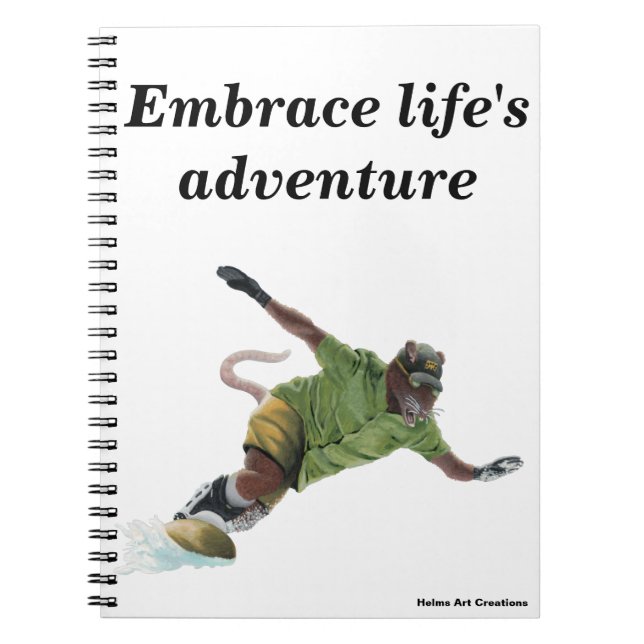 Wererat Snowboard Sports Fantasy Art Notebook Notizblock (Vorderseite)