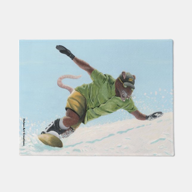 Wererat Snowboarder Fantasy Art Door Mat Fußmatte (Vorderseite)