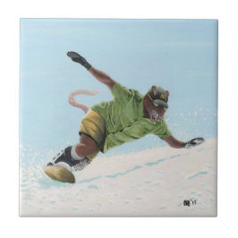 Wererat Snowboarder Fantasy Art Keramik Tile Fliese