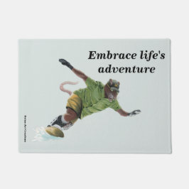 Wererat Snowboarder Sport Fantasy Art Doormat Fußmatte