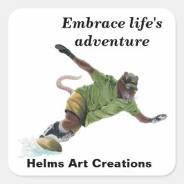 Wererat Snowboarder Sport Fantasy Art Stickers