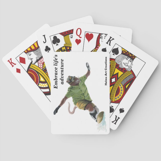 Wererat Snowboarder Sport Fantasy Playing Cards Spielkarten (Rückseite)