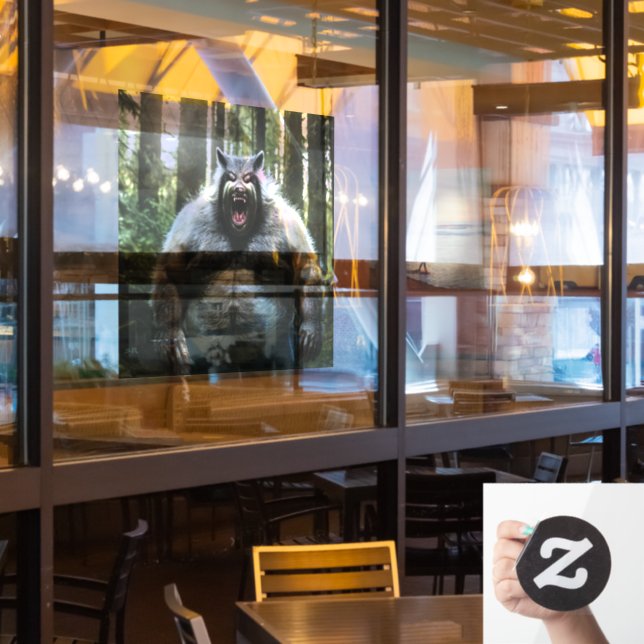 Werewolf Ate Seht-Tu-Fensterklemme Fensteraufkleber (Restaurantfenster)