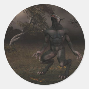 Werewolf-Aufkleber Runder Aufkleber