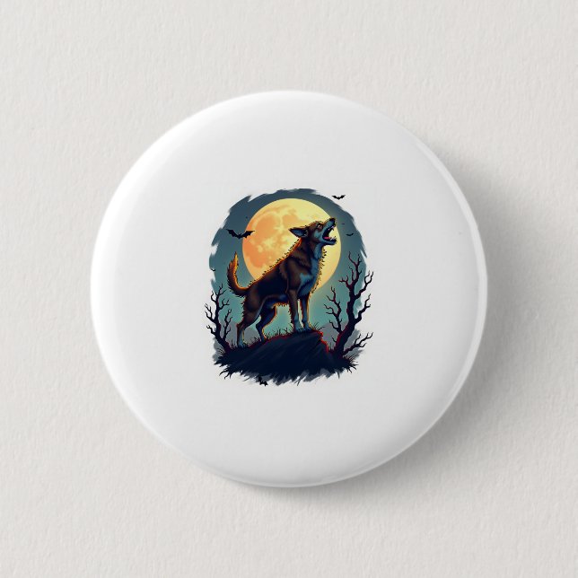 Werewolf Beagle Howl Button (Vorderseite)