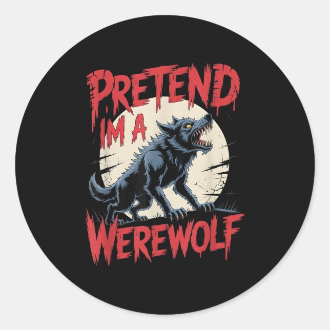 Werewolf Costume  Runder Aufkleber (Vorderseite)