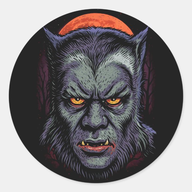 Werewolf Curse Runder Aufkleber (Vorderseite)