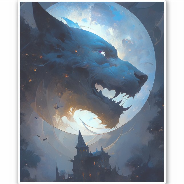 Werewolf Dark Fantasy Horror Aufkleber (Vorderseite)
