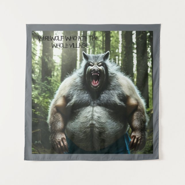 Werewolf, der das ganze Dorf mit Wandteppichen aß Wandteppich (Vorderseite)