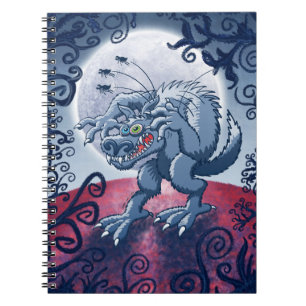 Werewolf, der gespenstische Flöhe verkratzt Notizblock