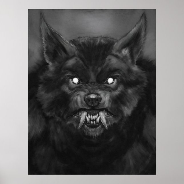 'Werewolf face' Poster (Vorne)