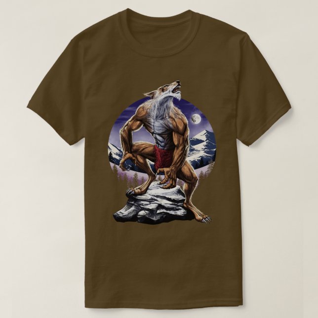 Werewolf Full Moon Howling T-Shirt (Design vorne)