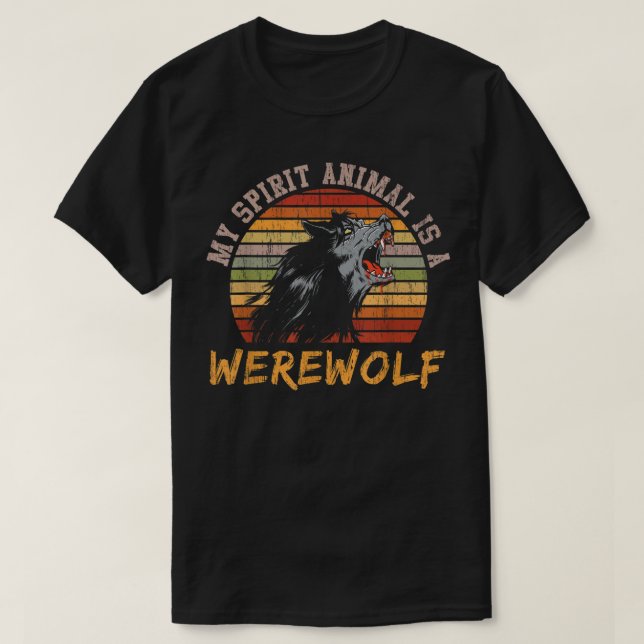 Werewolf Full Moon Vintag Werewolf T-Shirt (Design vorne)