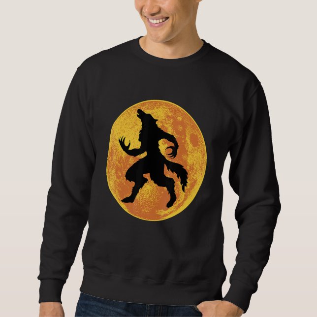 Werewolf Halloween Full Moon Scary Wolf Horror Laz Sweatshirt (Vorderseite)