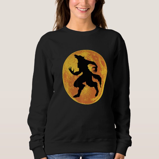 Werewolf Halloween Full Moon Scary Wolf Horror Laz Sweatshirt (Vorderseite)